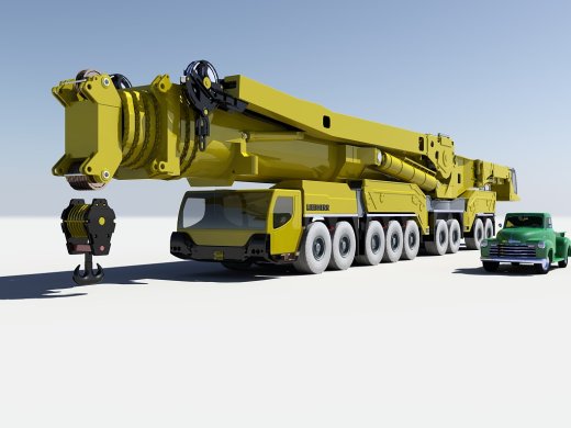 LIEBHERR LTM 11200新型轮式起重机底盘模型3D图纸 IGS格式缩略图